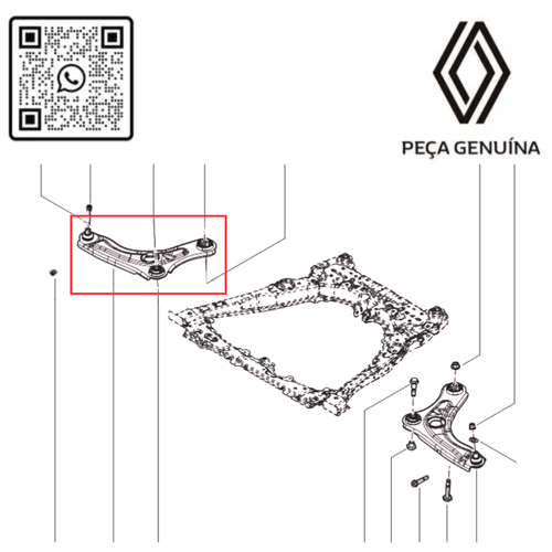 545044765R BANDEJA DIREITA COMPLETA COM BUCHAS+PIVO KARDIAN  RN 44765R -3-